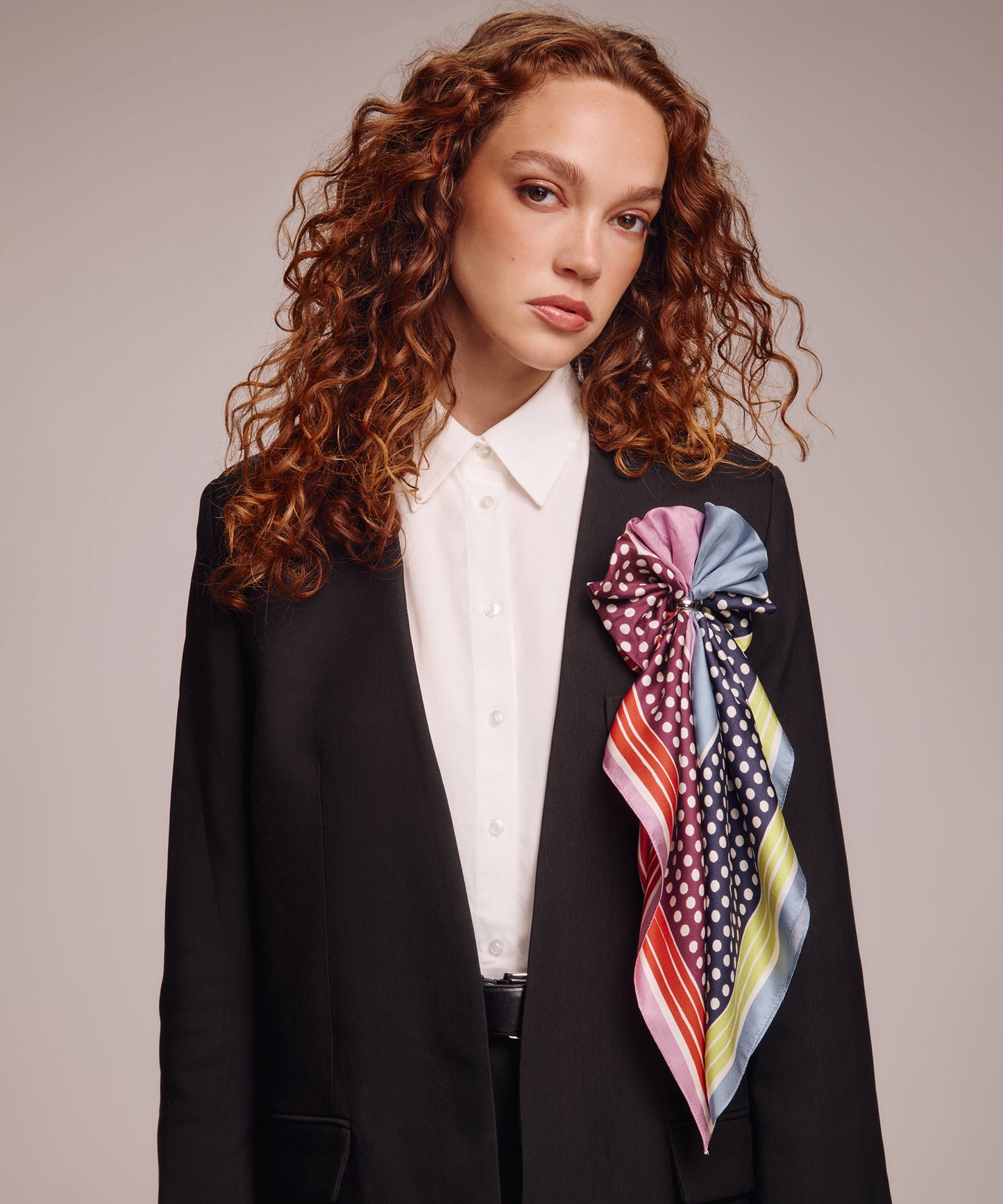 Dotty Silk Bandana in Winetasting