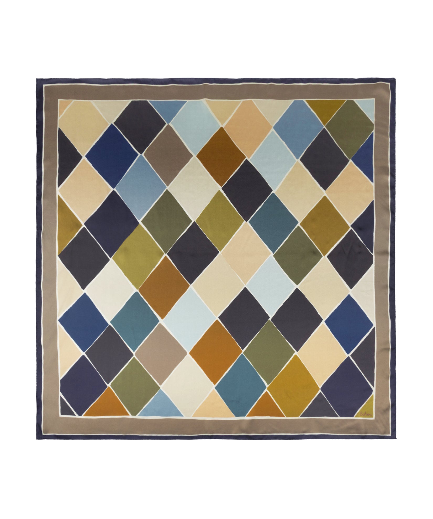 Geometric Silk Square in earth colors