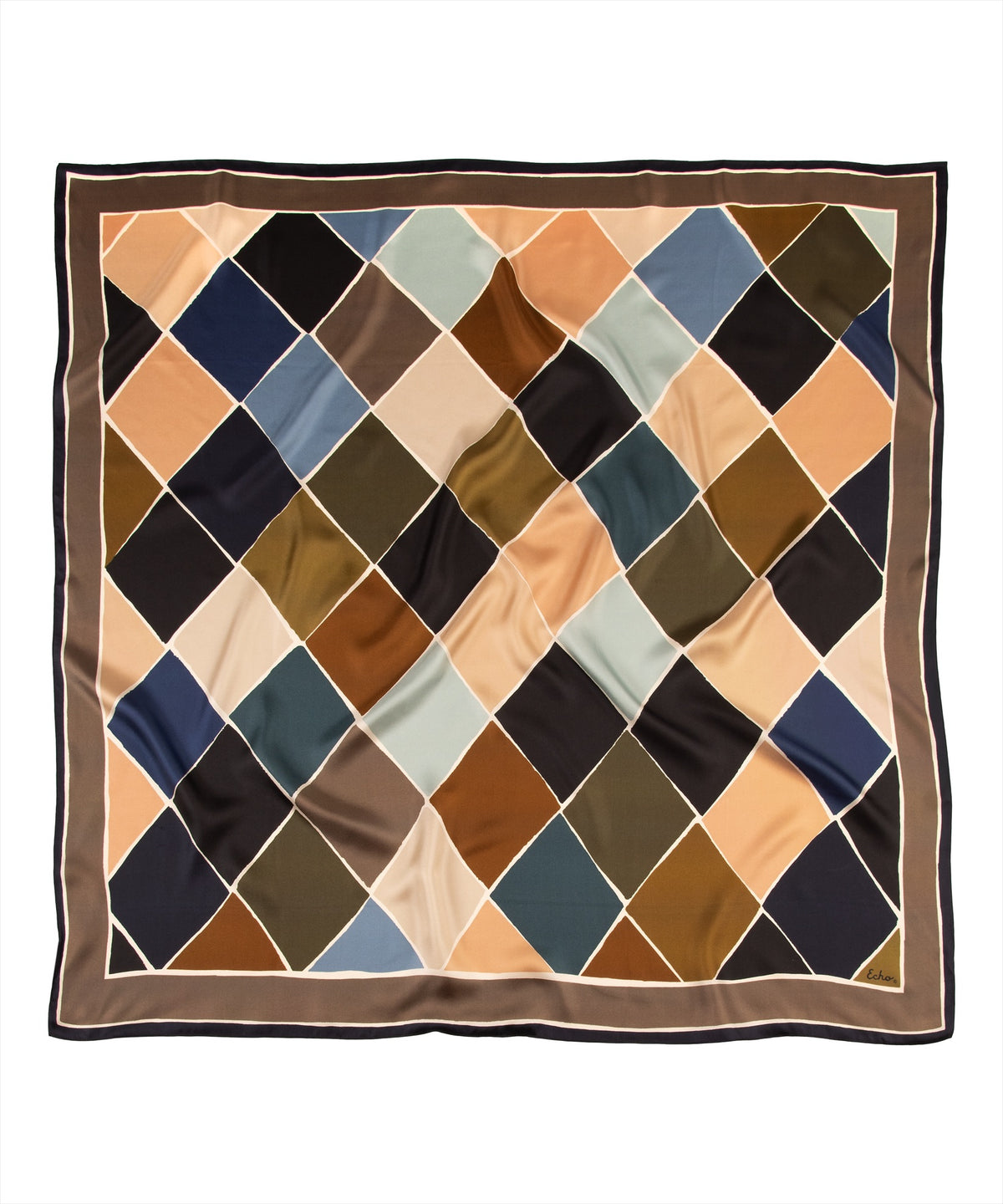 Geometric Silk Square in earth colors
