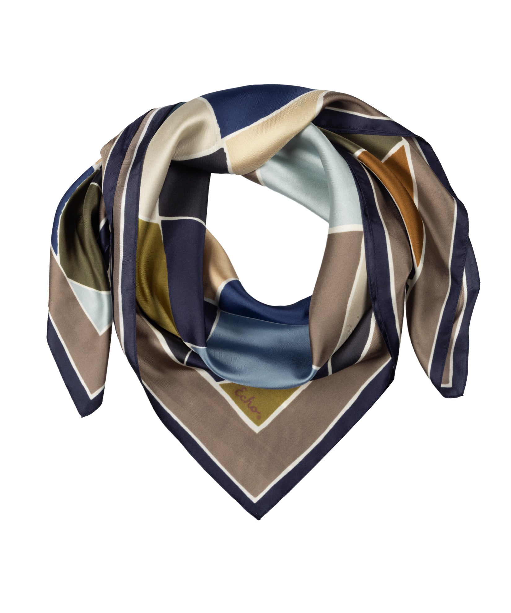 Geometric Silk Square in earth colors