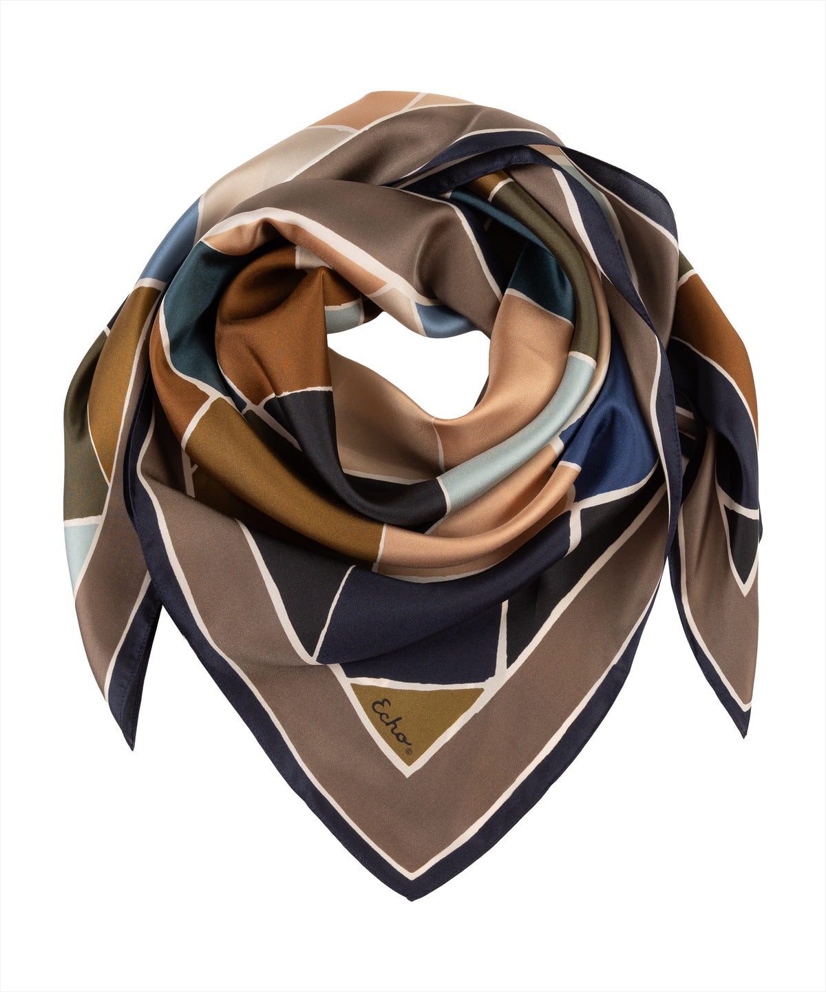 Geometric Silk Square in earth colors