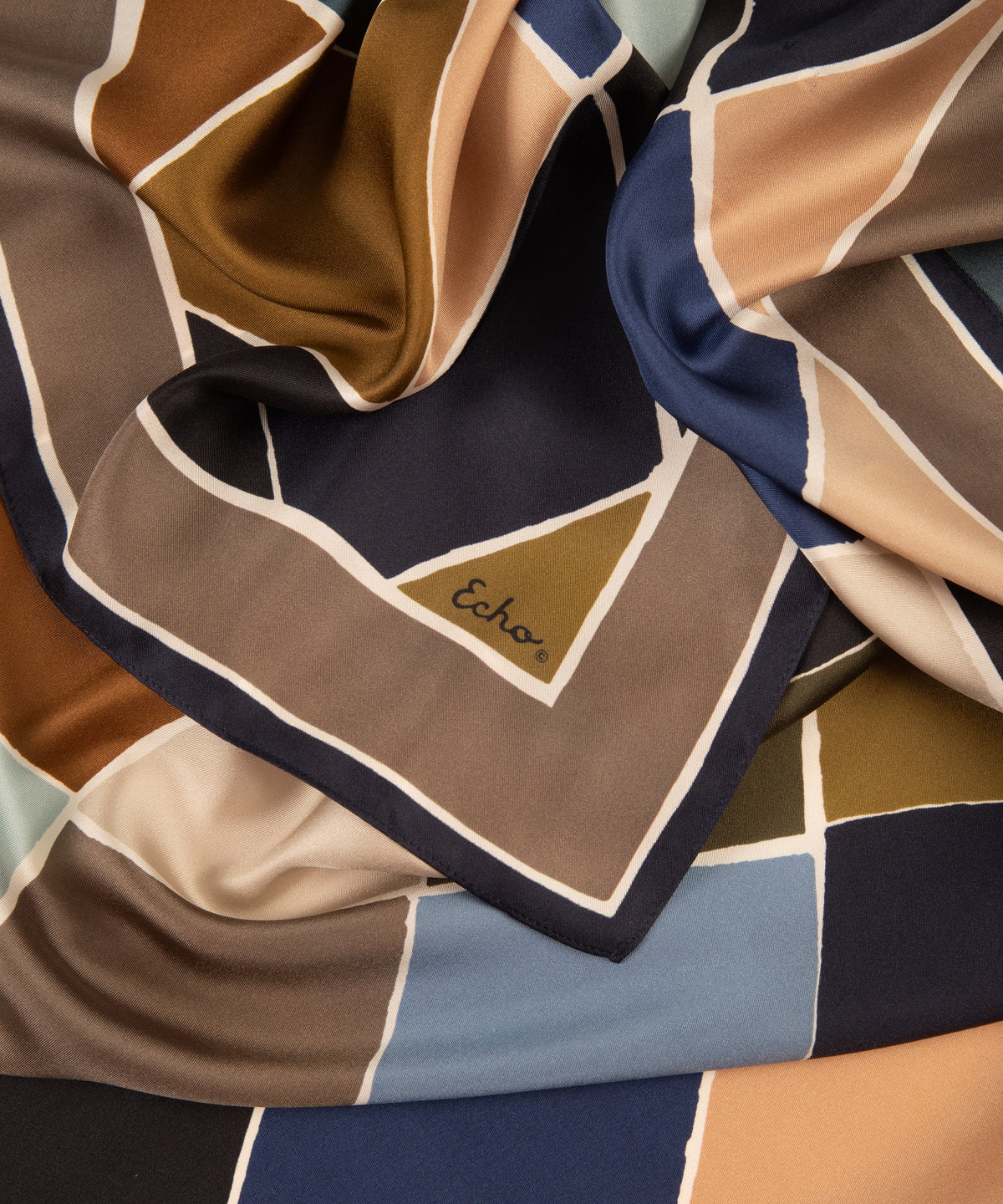 Geometric Silk Square in earth colors