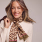 Leopard Silk Scarf in Brown