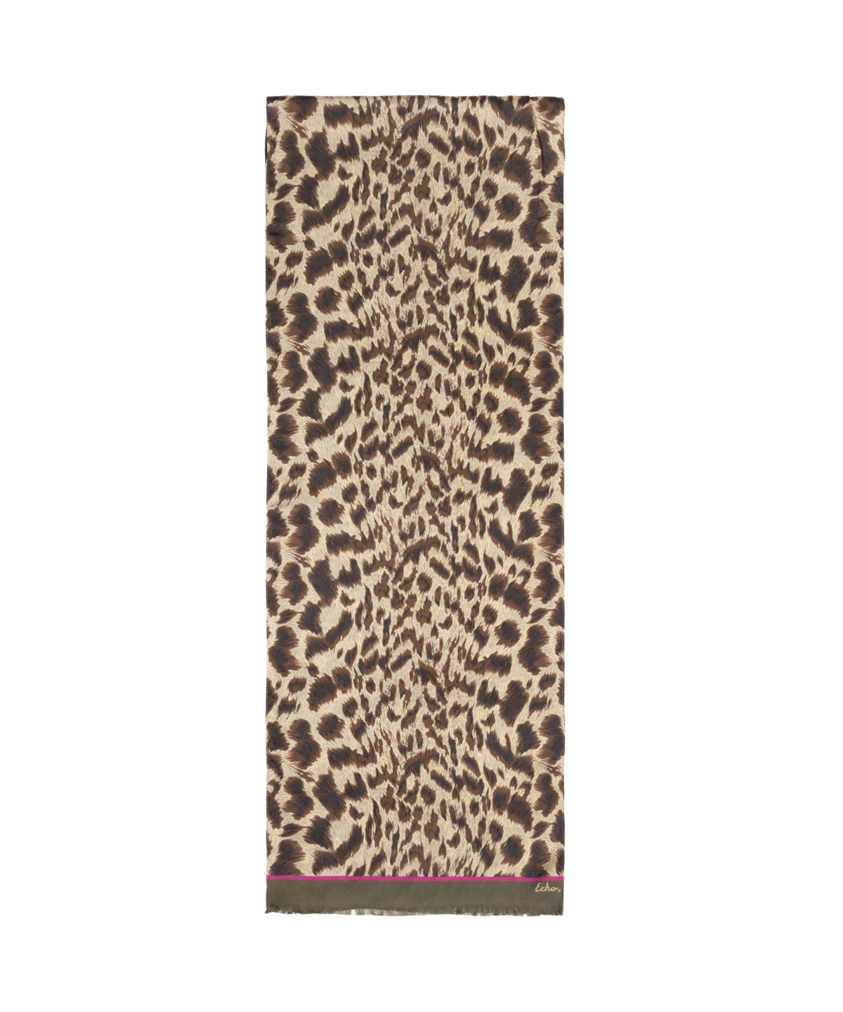 Leopard Silk Scarf in Brown