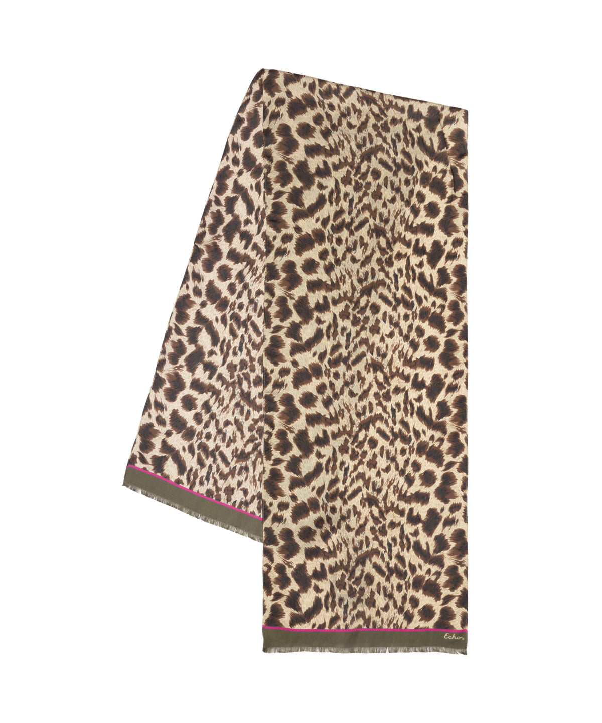 Leopard Silk Scarf in Brown