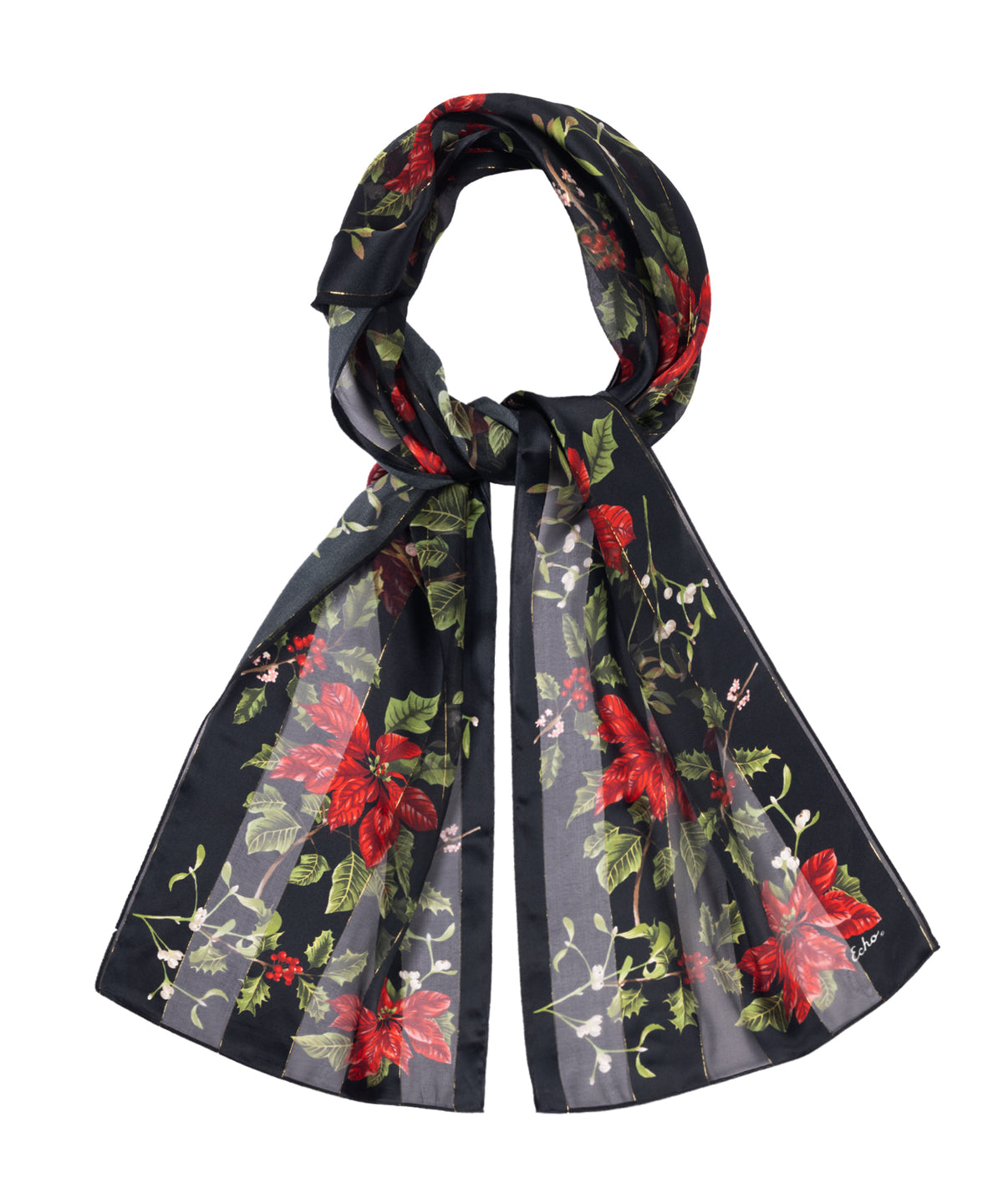Poinsettia Scarf in Black