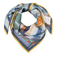 Bookshelf Silk Square Scarf in blue