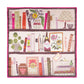 Bookshelf Silk Square Scarf in pink