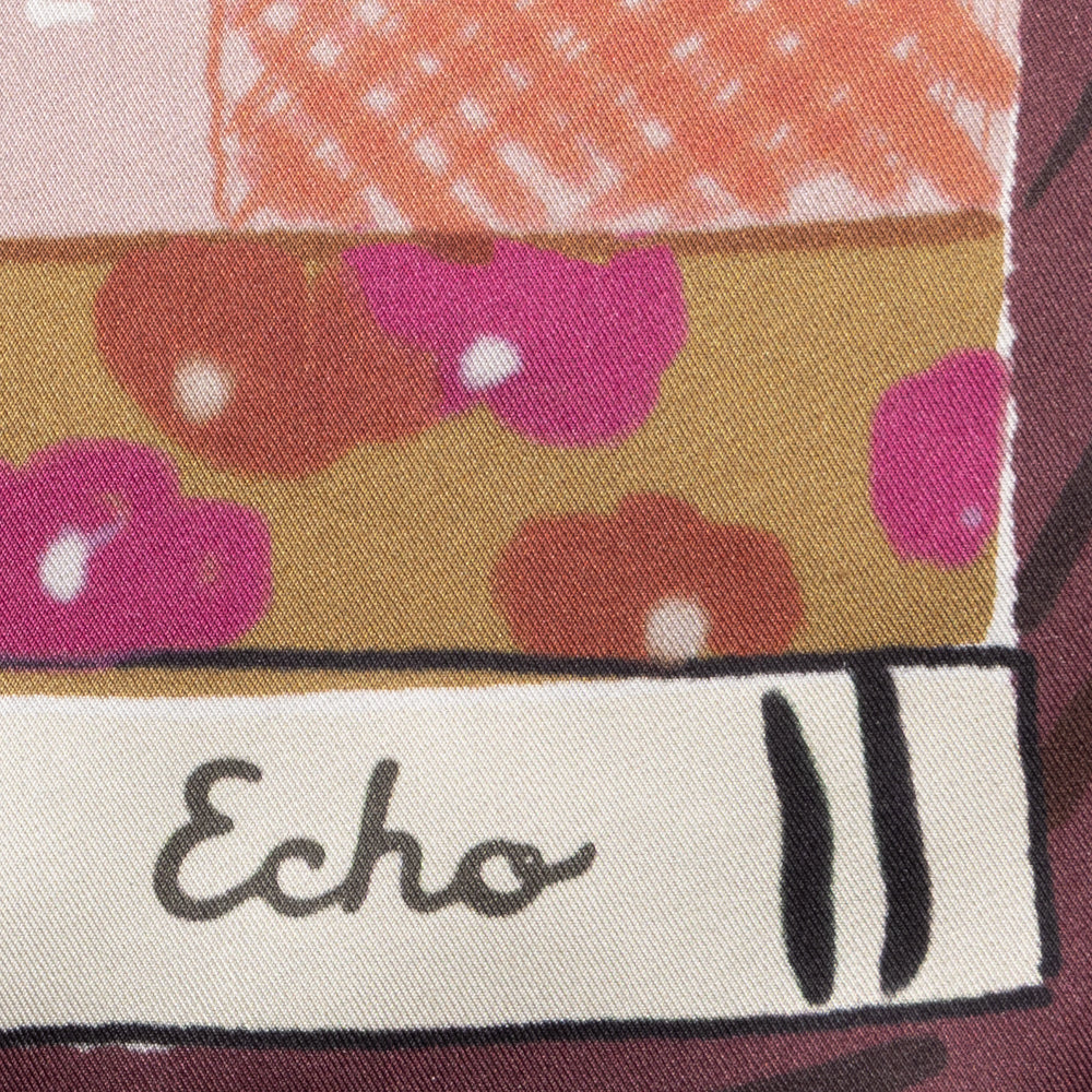 Bookshelf Silk Square Scarf in pink