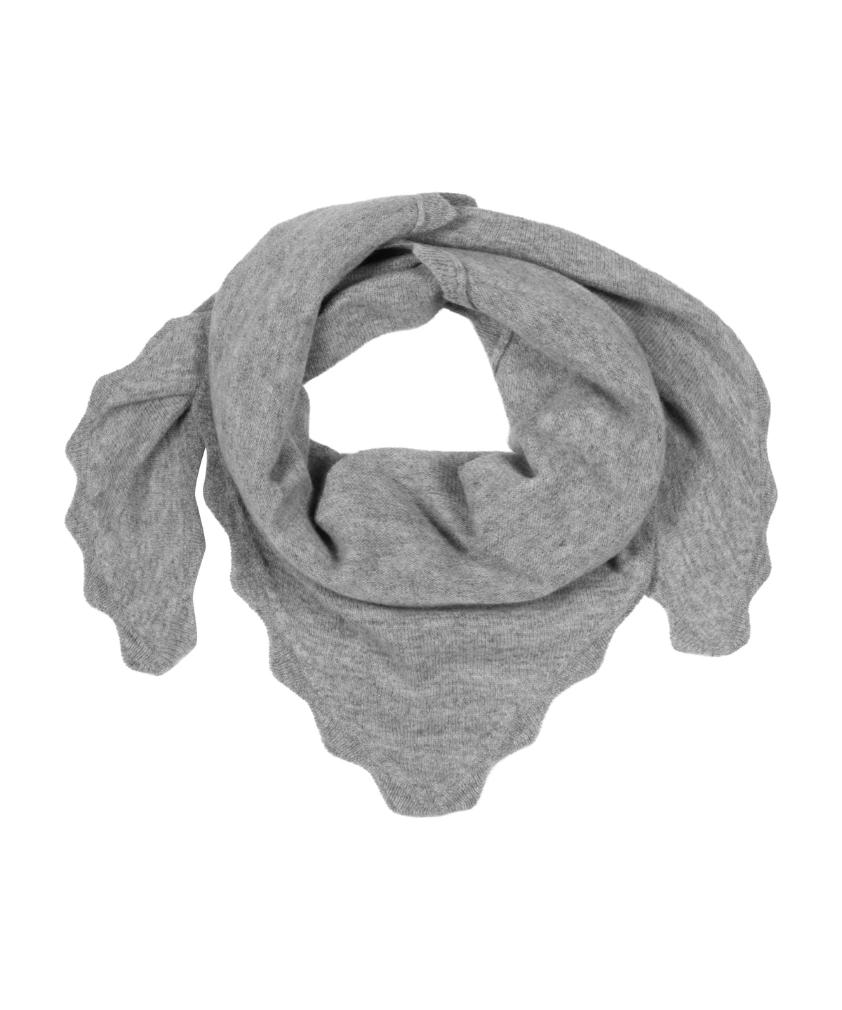 Scalloped Knit Triangle in grey