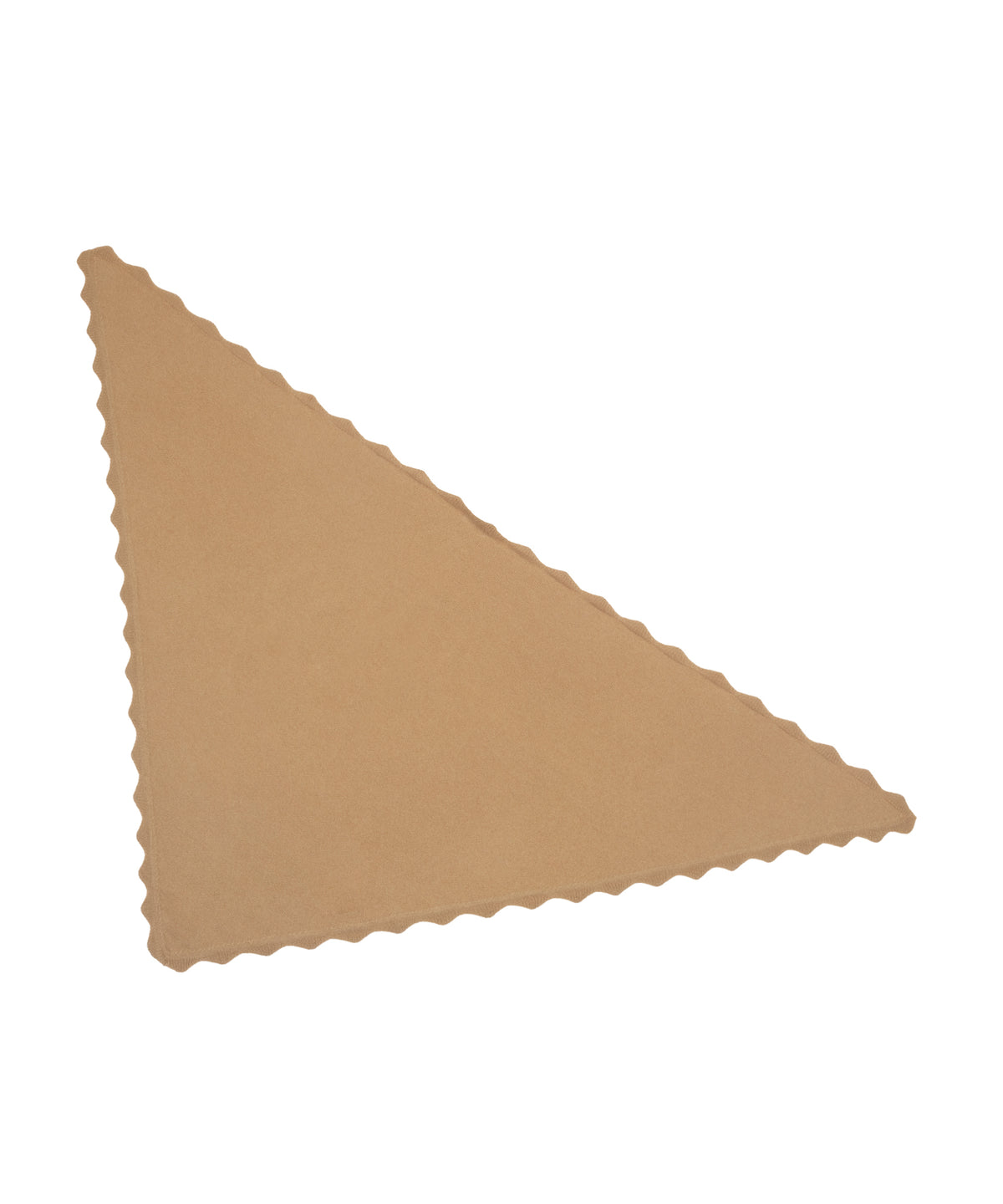Scalloped Knit Triangle in beige