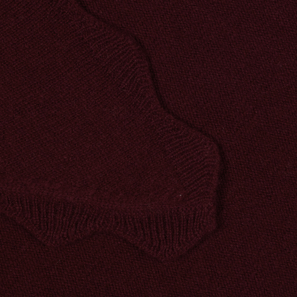 Scalloped Knit Triangle in wine color