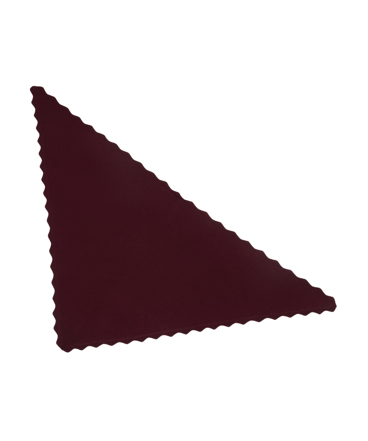 Scalloped Knit Triangle in wine color