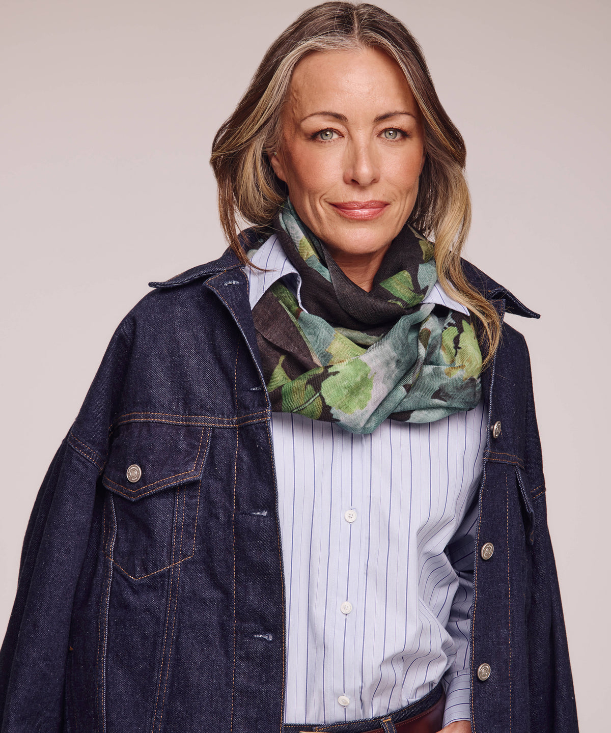 Blue Painterly Floral Wrap