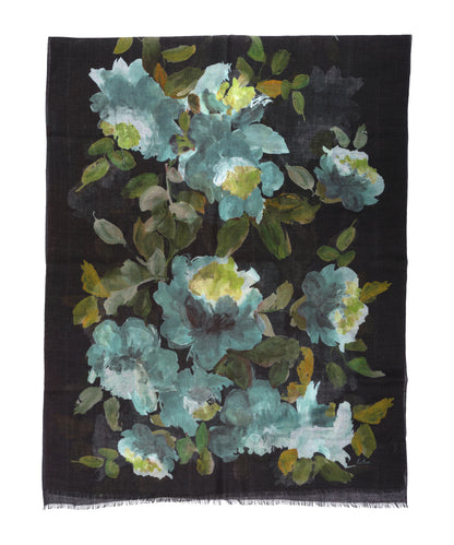 Blue Painterly Floral Wrap