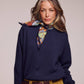 Silk Tassel Menagerie Bandana in blue