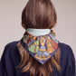 Silk Tassel Menagerie Bandana in blue