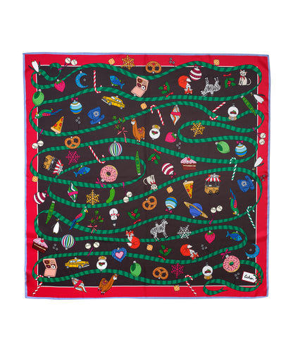 Ornament Collection Silk Square in Black