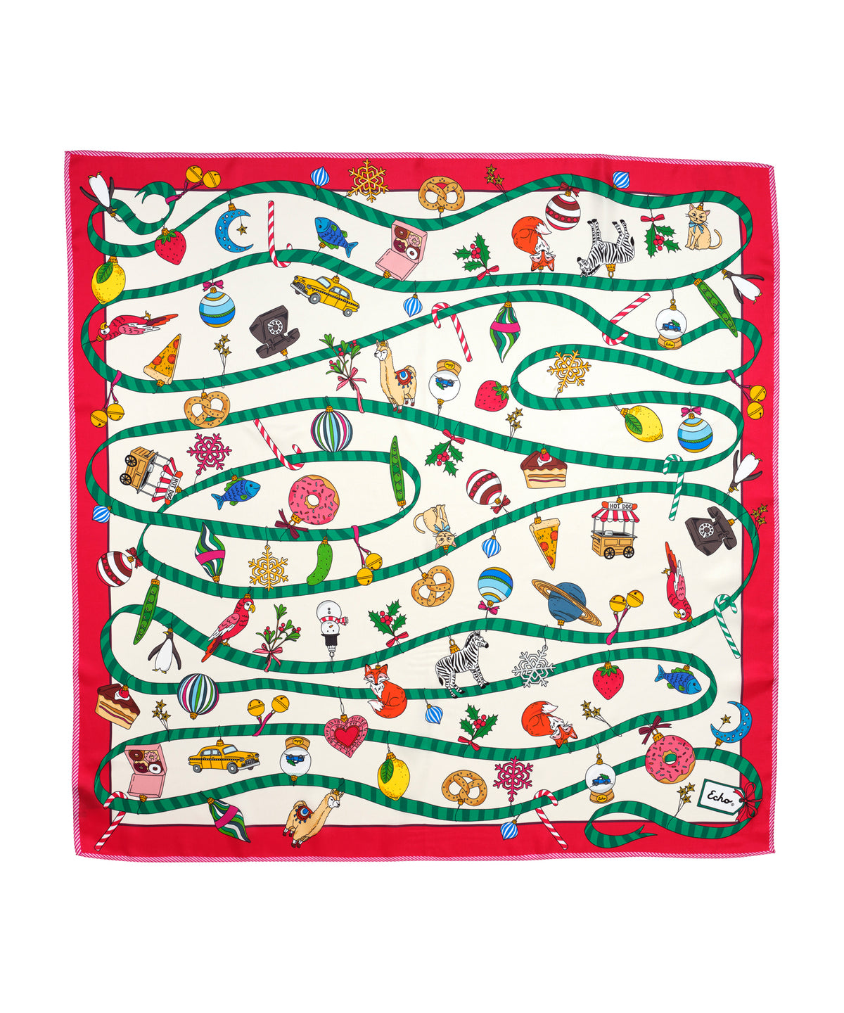 Ornament Collection Silk Square in Cream