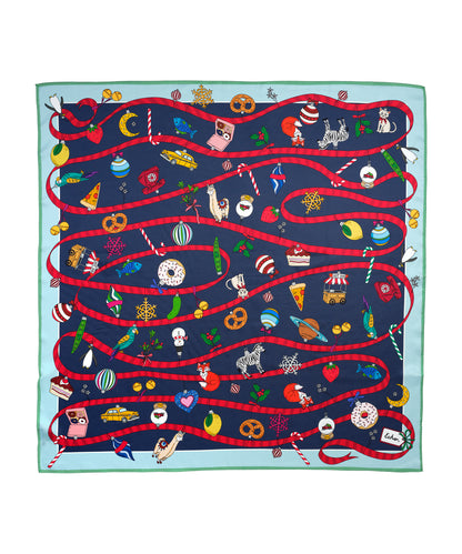 Ornament Collection Silk Square in Navy
