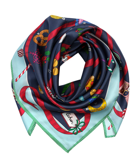 Ornament Collection Silk Square in Navy