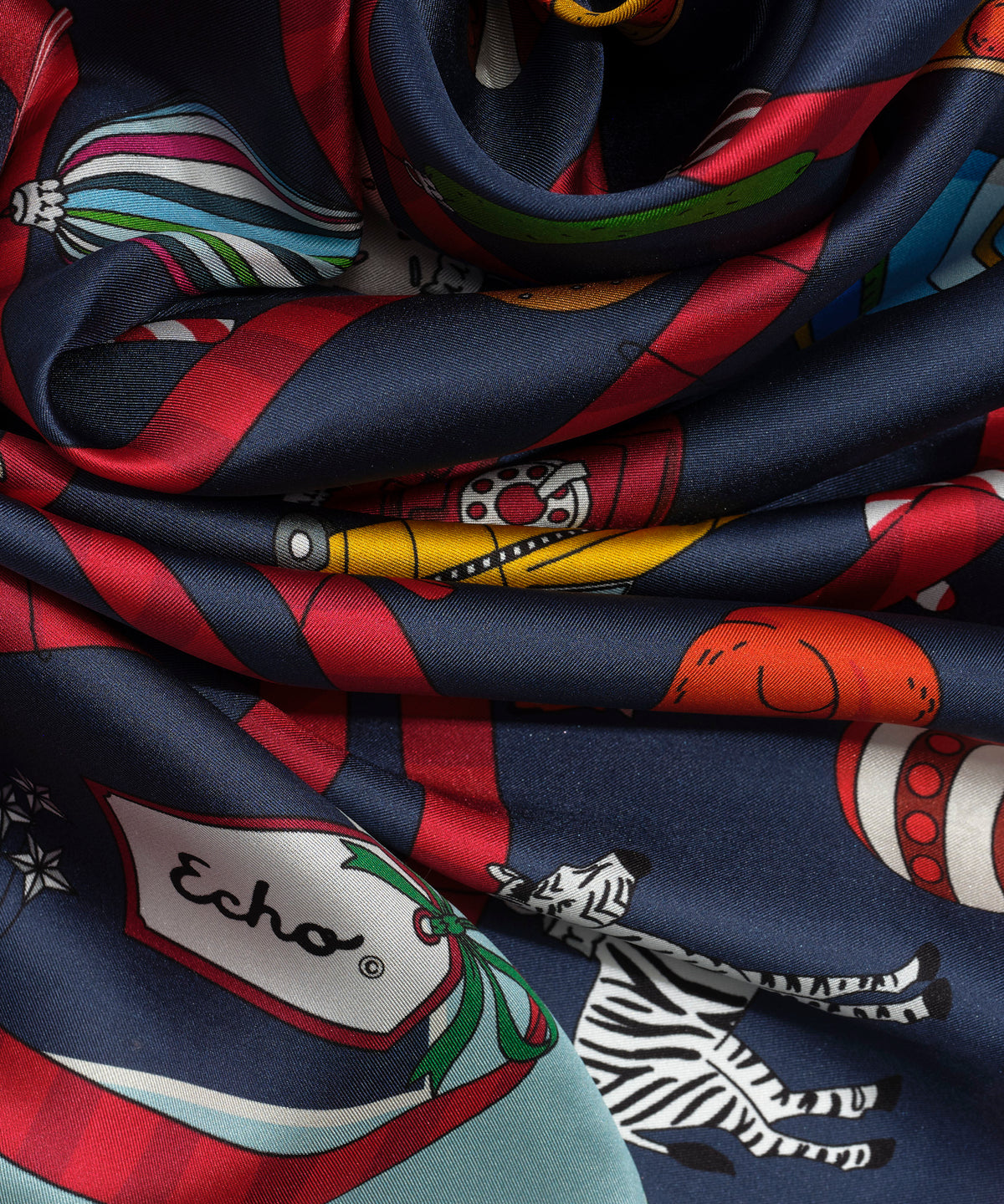 Ornament Collection Silk Square in Navy