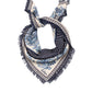 Floral wool and silk Bandana in blue