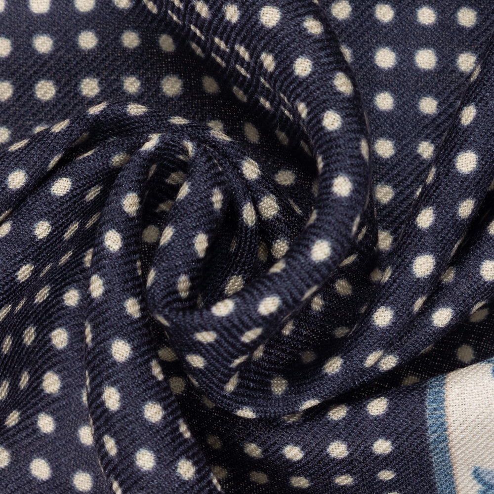 Floral wool and silk Bandana in blue
