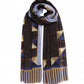 Wool Modernist Geo Wrap in black