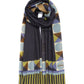 Wool Modernist Geo Wrap in navy