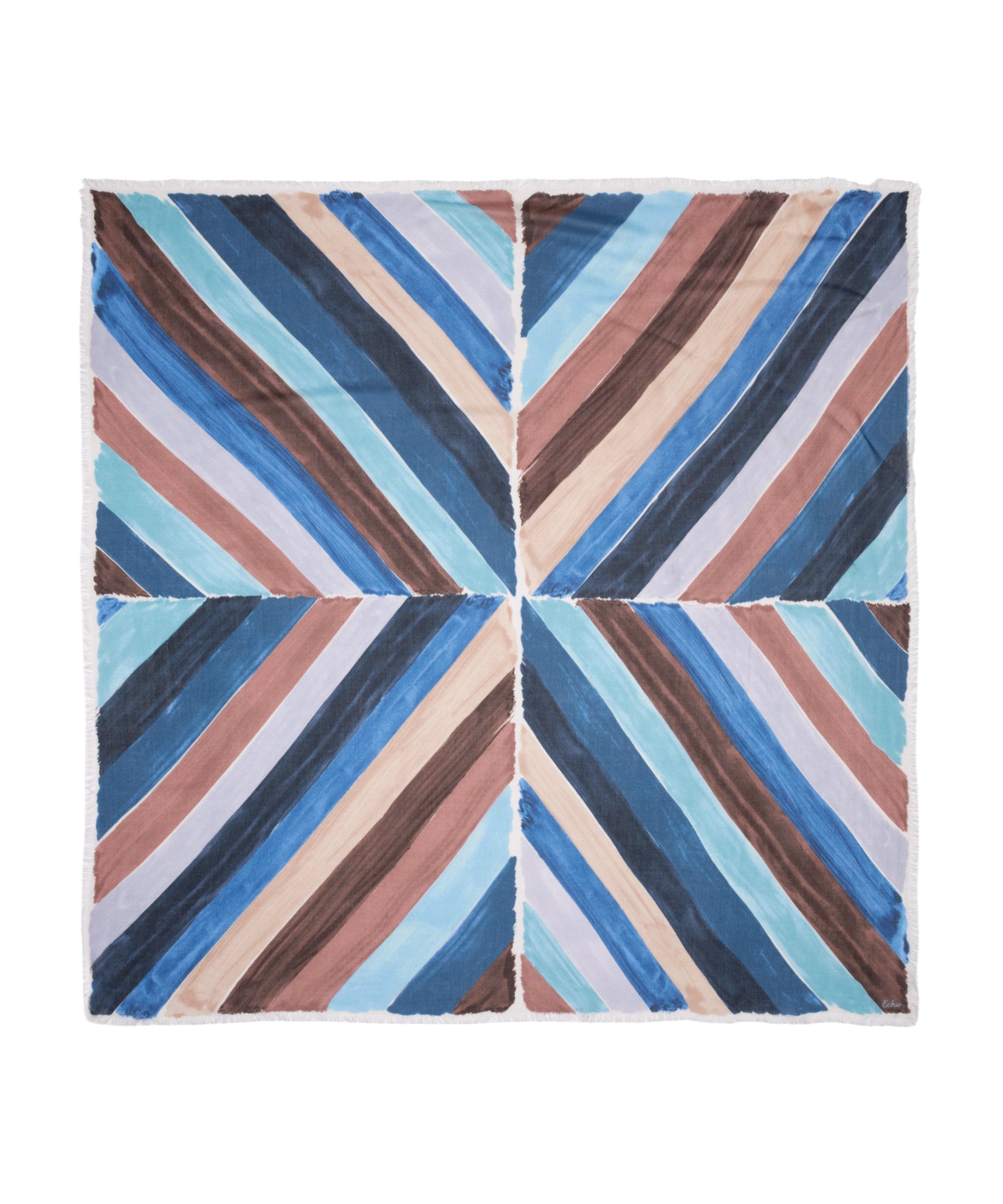 Painted Chevron Modal Square Scarf in blue