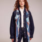 Painted Chevron Modal Square Scarf in blue