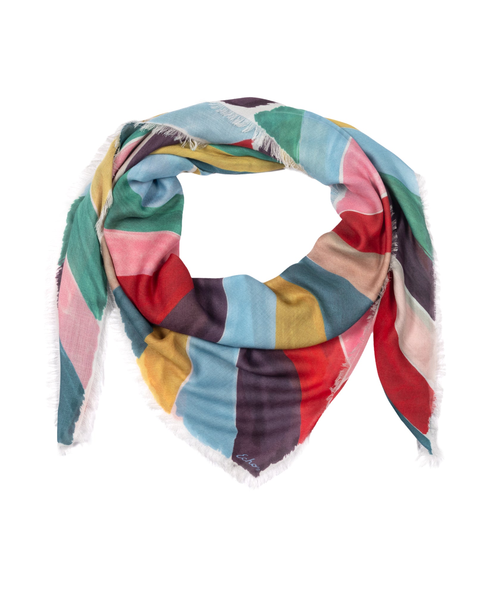 Painted Chevron Modal Square Scarf in multi