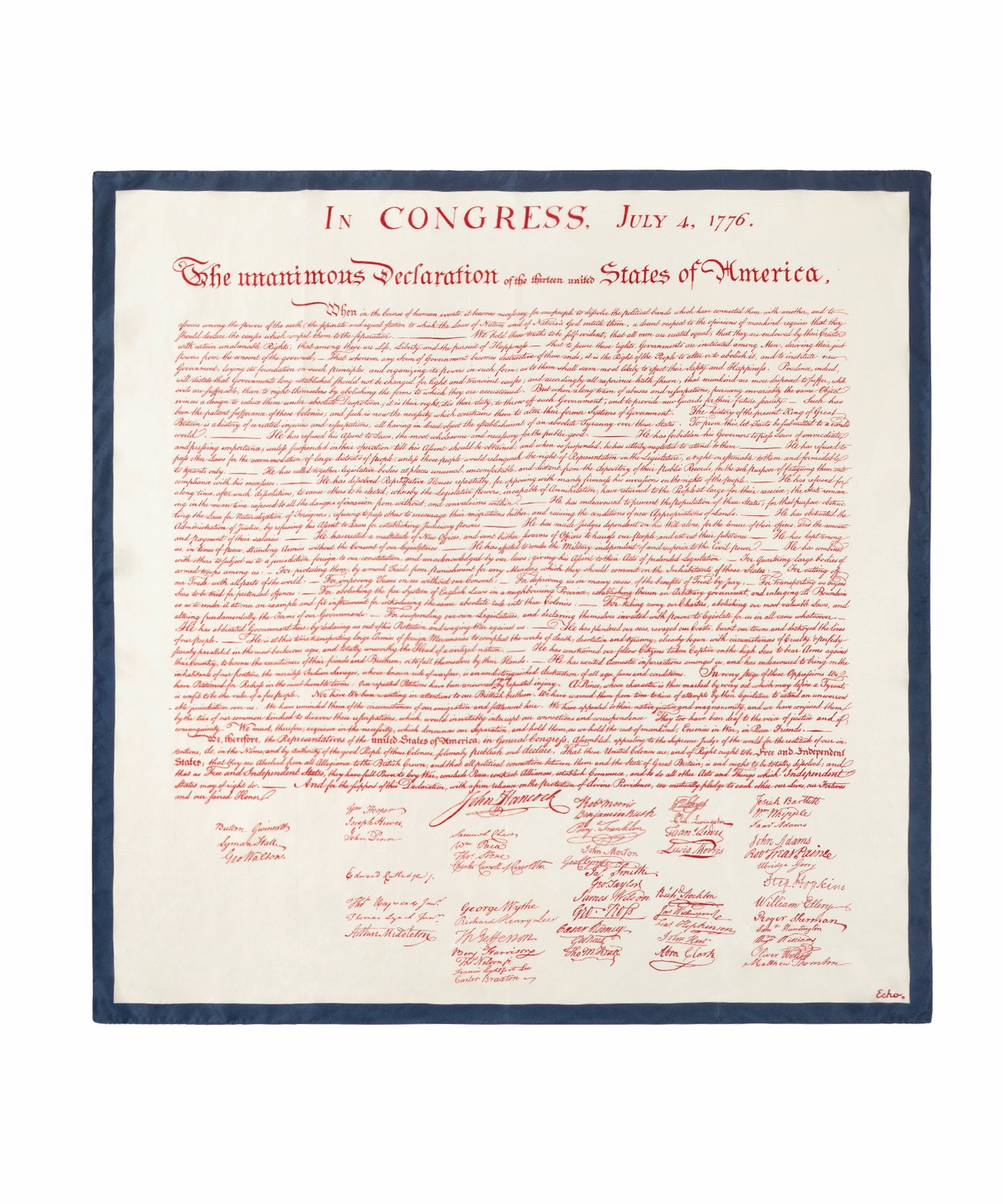 Declaration of Independence in color Cream