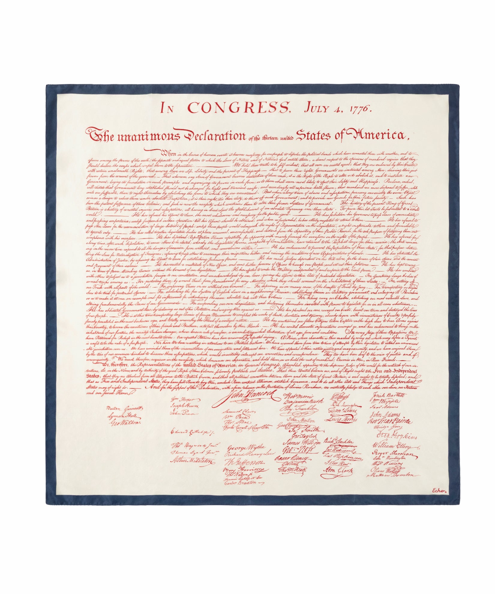 Declaration of Independence in color Cream