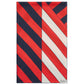 Stripe Silk Oblong in Red/ Navy