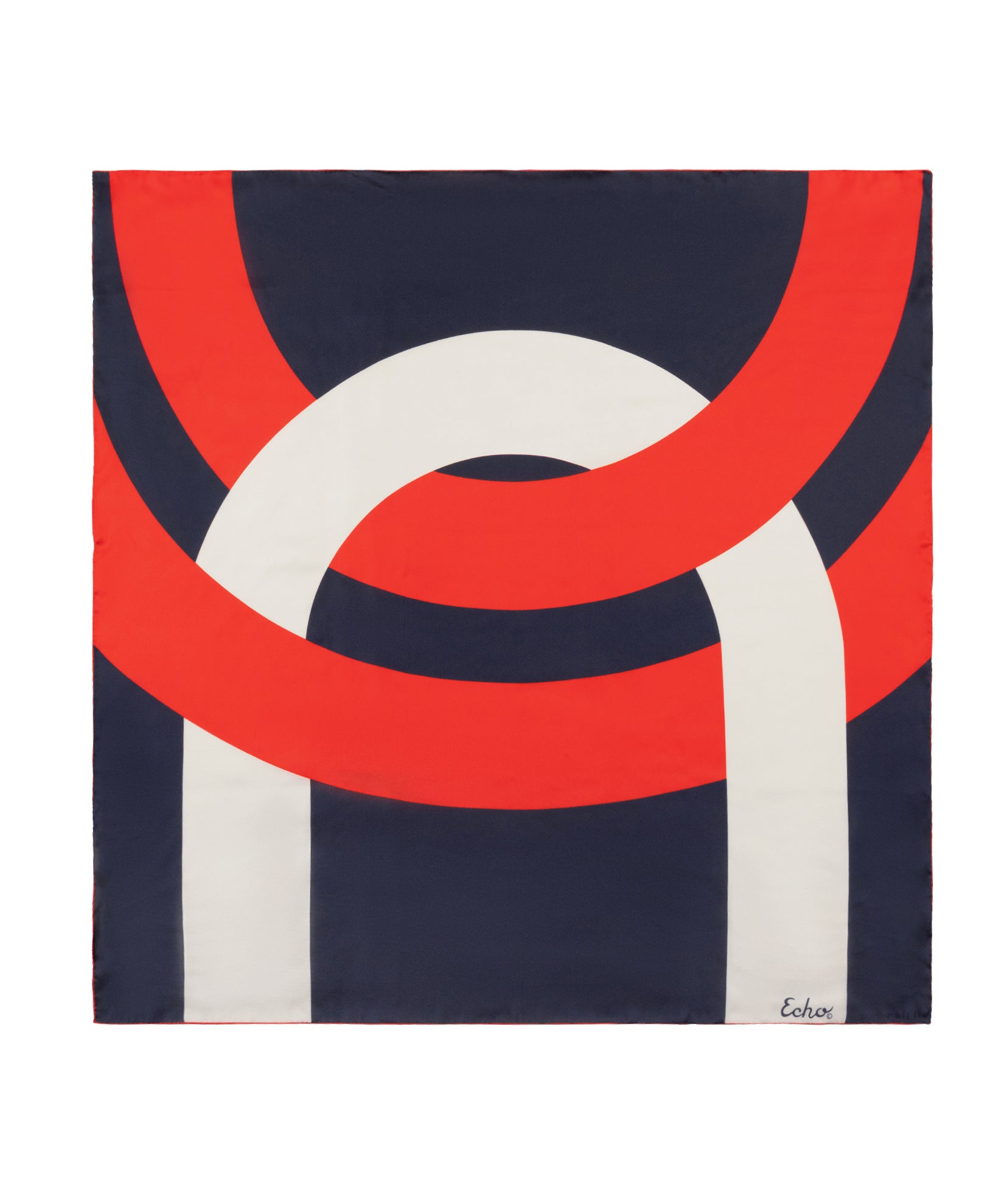 Curves Silk Square in Red and Blue