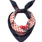 Grid Dots Square Scarf in Red and Blue