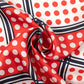 Grid Dots Square Scarf in Red and Blue