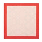 Red and white polka dot scarf on a white background