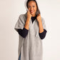Waffle Hoodie Poncho in color Grey Heather on a model