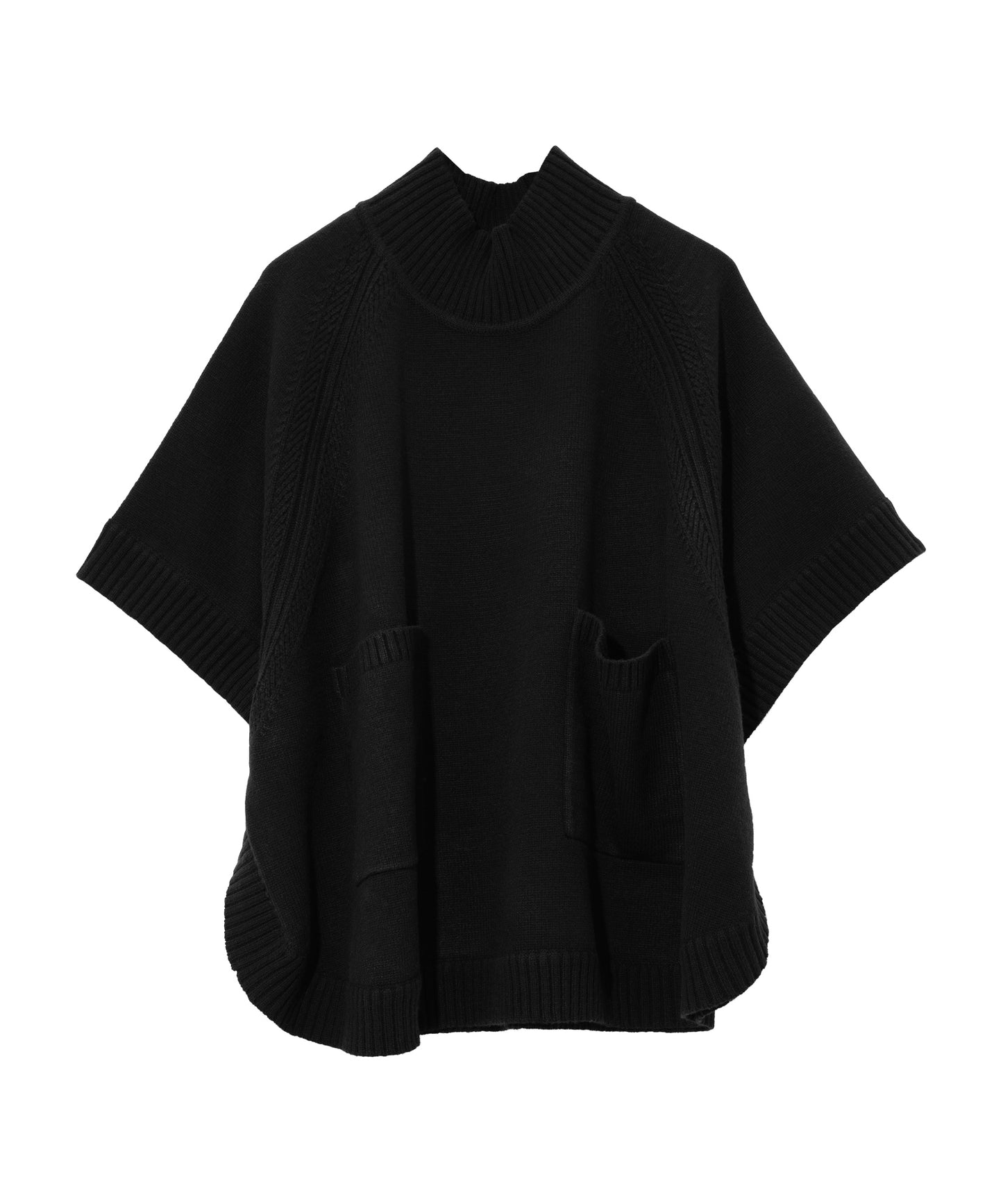 Cocoon Poncho in color black