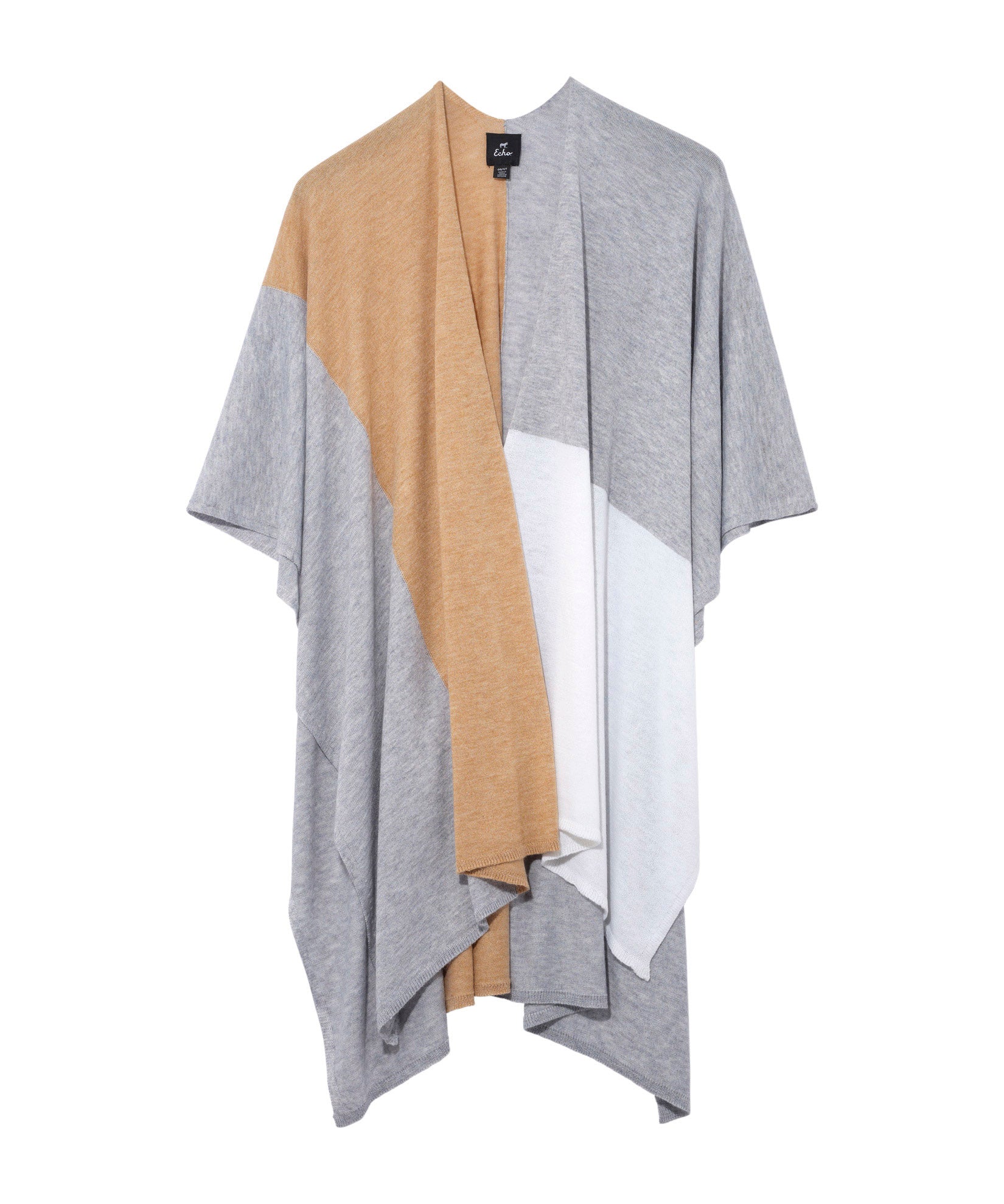 Essential Colorblock Ruana in color Grey Heather