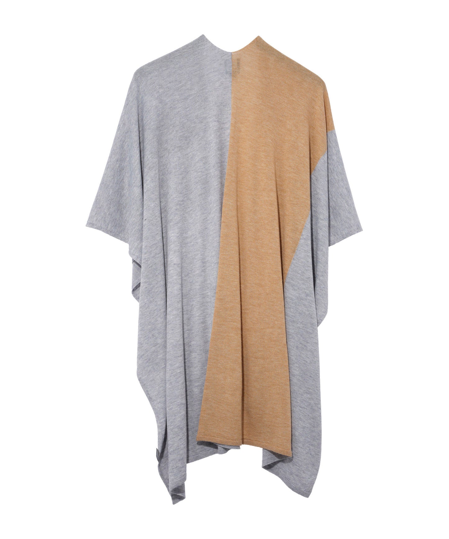 Essential Colorblock Ruana in color Grey Heather