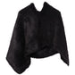 Plush Fur Poncho in color Black