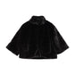 Sheared Mink Faux Fur Jacket in color Black