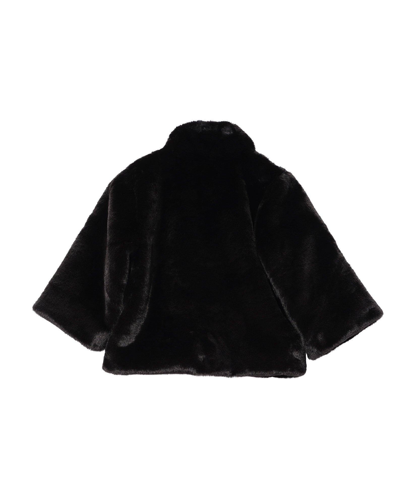 Sheared Mink Faux Fur Jacket in color Black