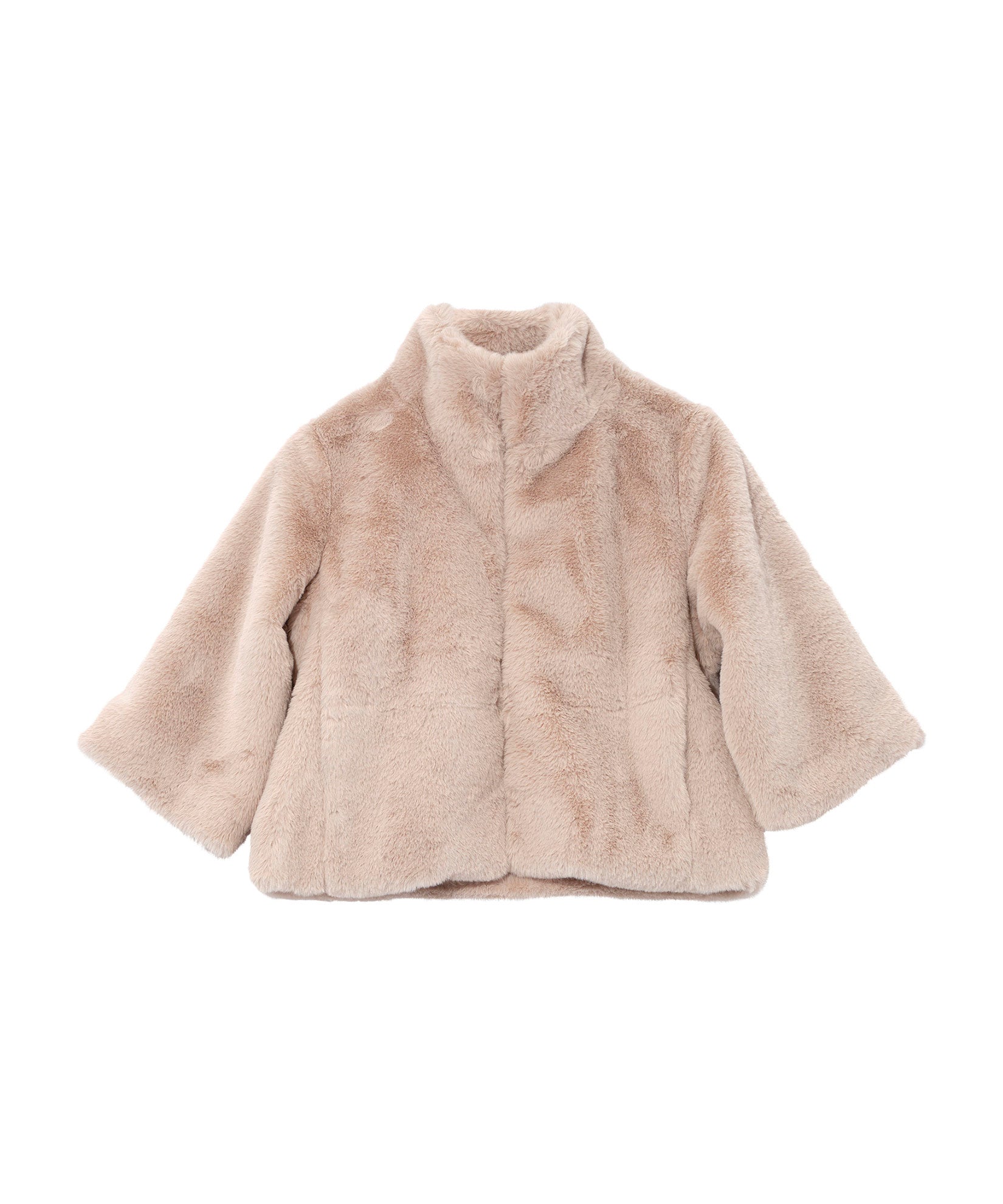 Sheared Mink Faux Fur Jacket in color Pebble