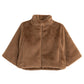 Sheared Mink Faux Fur Jacket in color chai