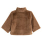 Sheared Mink Faux Fur Jacket in color chai